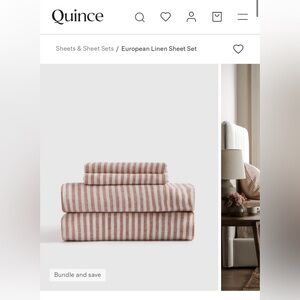Quince European Linen Striped Sheet Set